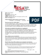 MESA Officer Application 2014 - 2015