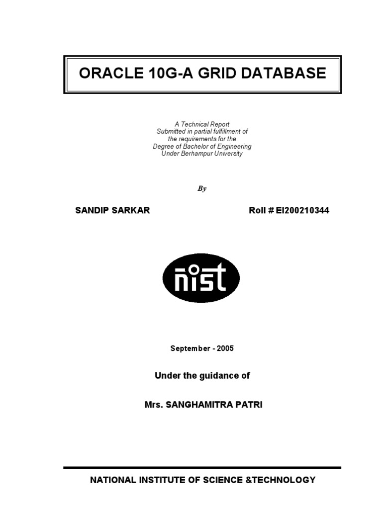 Oracle 10gA Grid Database PDF Grid Computing Databases
