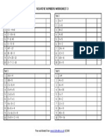 Negative Numbers Worksheet 3: WWW - Ks3maths - Co.uk