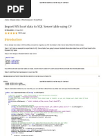 Import MS Excel Data To SQL Server Table Using C# - CodeProject