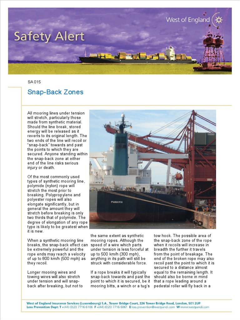SA015 - Loss Prevention Safety Alert - Snap-Back Zones | PDF | Rope ...