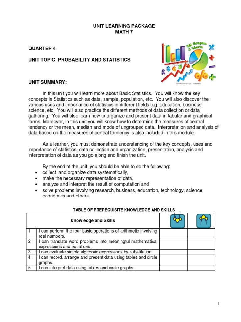 Math G7 - Probability and Statistics | PDF | Statistics | Educational
