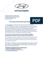 Hmil - Hyundai Motors India Ltd. Interview Call Letter
