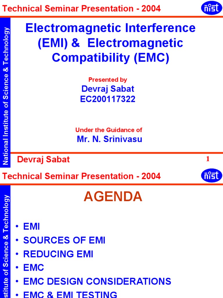 EMI and EMC: Technical Seminar Insights | PDF | Electromagnetic ...