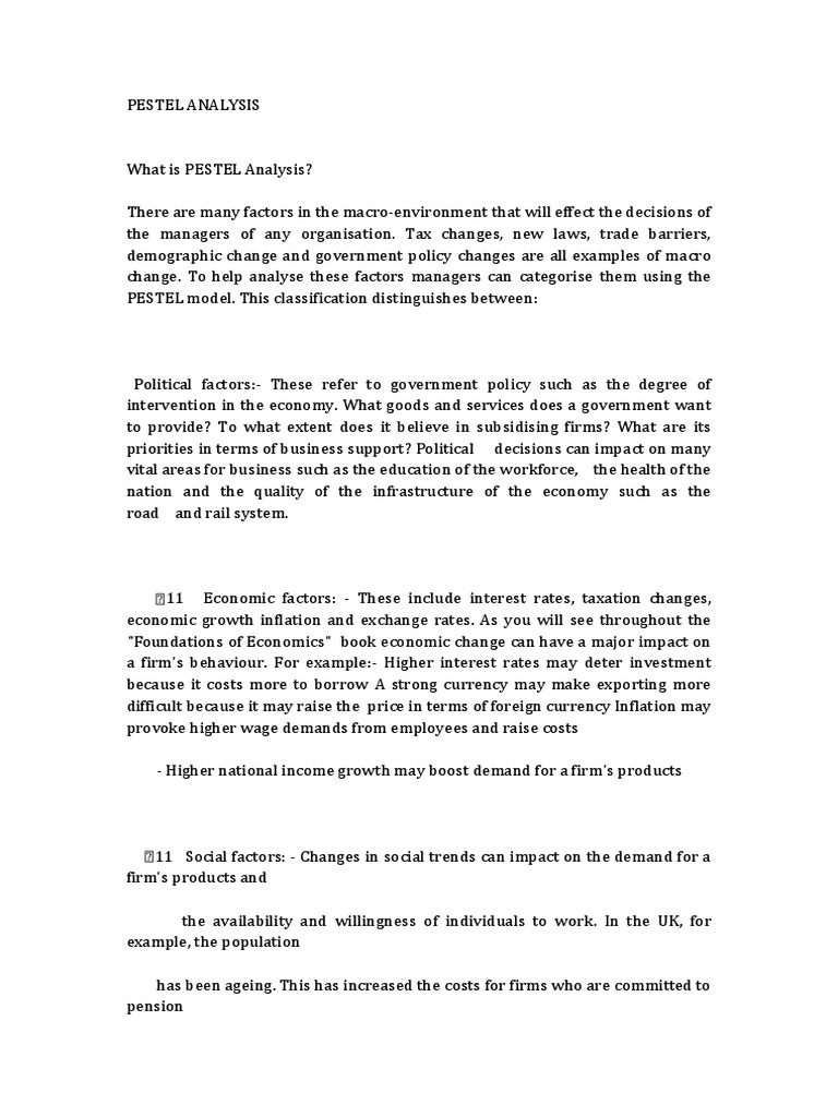 PESTEL ANALYSIS﻿ Zimbabwe Politics