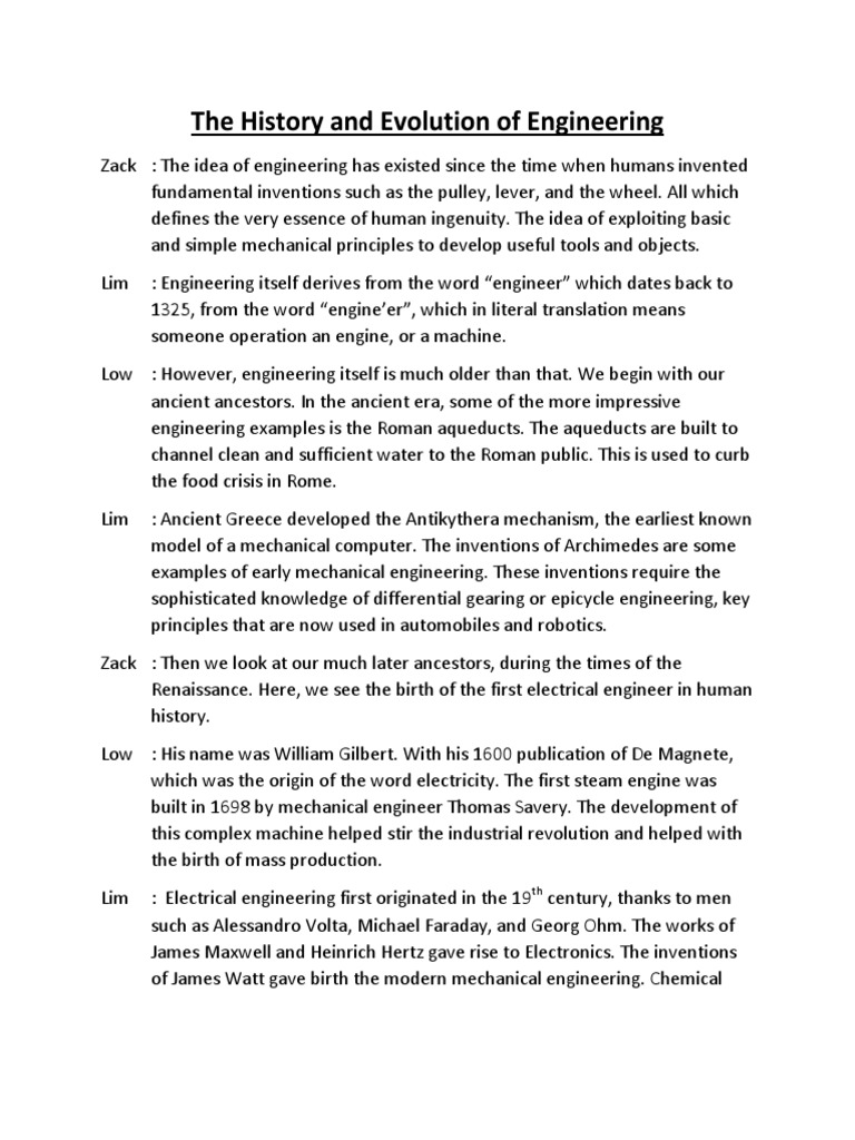 The History and Evolution of Engineering PDF Machines Engineering