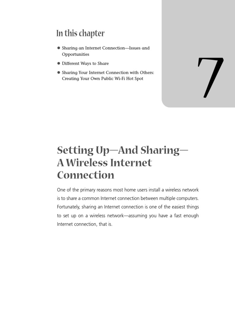 Setting Up-And Sharing - A Wireless Internet Connection: in This ...