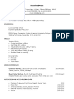 Welding Resume Brandon Doran 2014