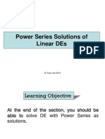 Power Series Solutions of Linear DEs