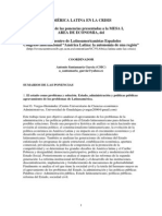 América Latina Ante La Crisis. Ponencias