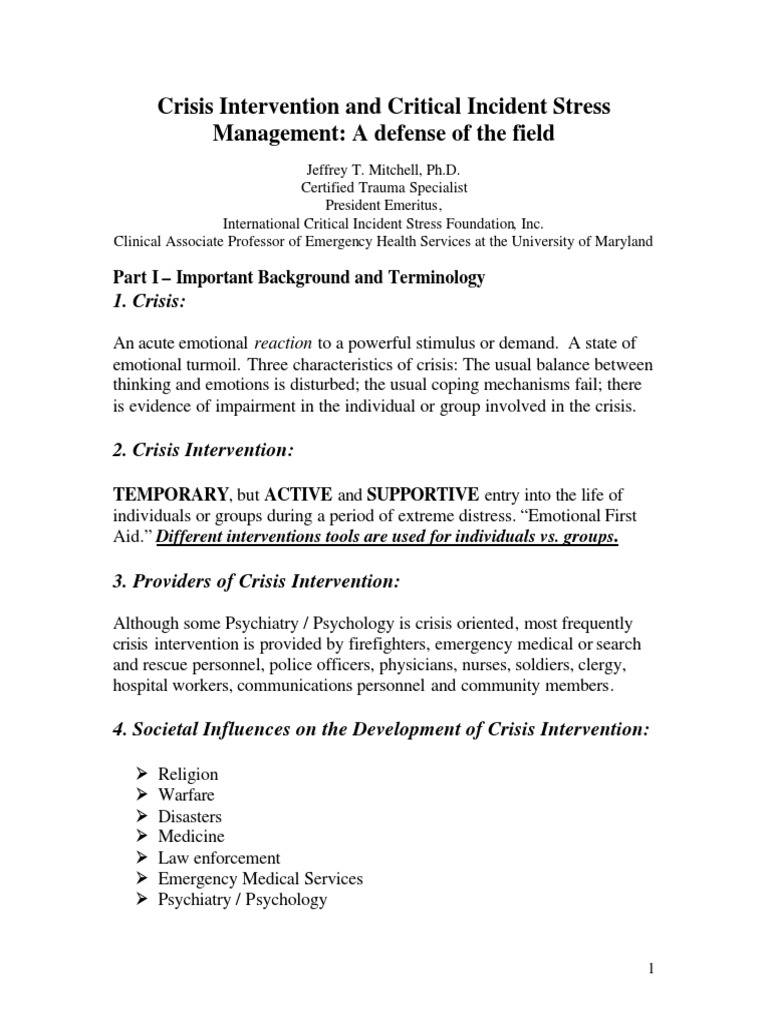 CISM in Tasmania: Overview and Insights | PDF | Posttraumatic Stress ...