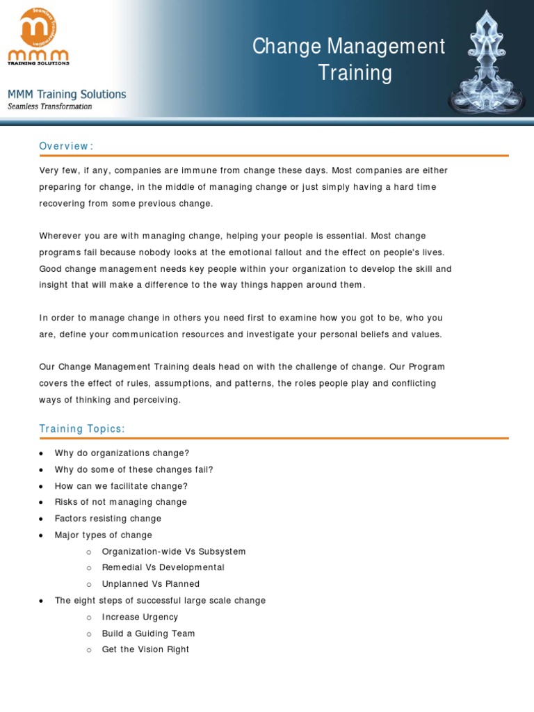 Change Management Training - New | PDF