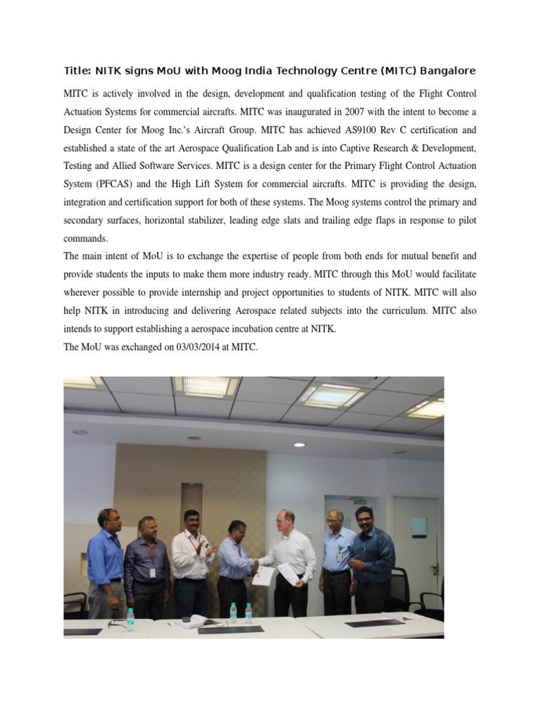 Aerospace Partnership for NITK Students | PDF