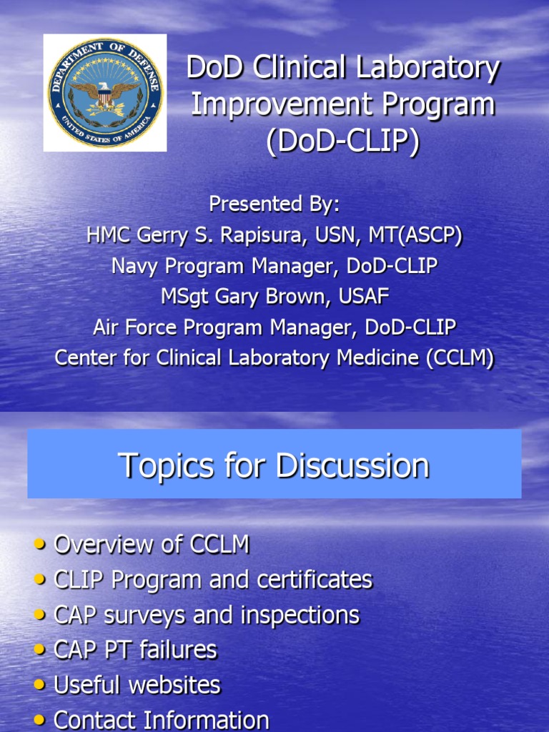 DoD Clinical Laboratory Improvement Program | PDF | Medical Laboratory ...