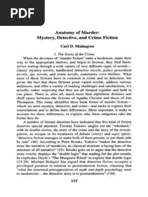 Anatomy of Murder:
Mystery, Detective, and Crime Fiction