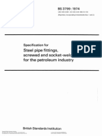 BS 3799 (74) Specification For Steel Pipe Fittings, Screwed and Socket-Welding For The Petroleum Industry PDF