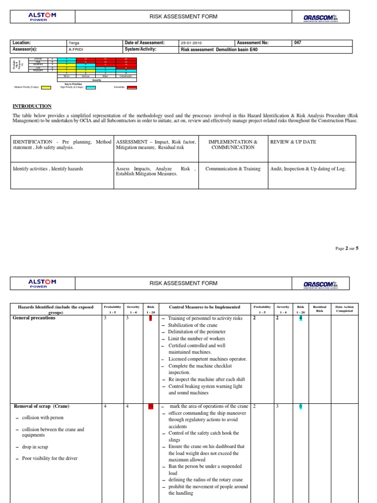 Confined Space Demolition Risk Assessment | PDF | Personal Protective ...