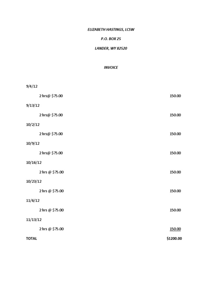 Therapy Session Invoice | PDF