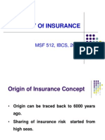 History of Insurance: MSF 512, IBCS, 2013