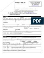 Form 1084 - Do Not Call-Automated Call Complaint - PDF Fillable