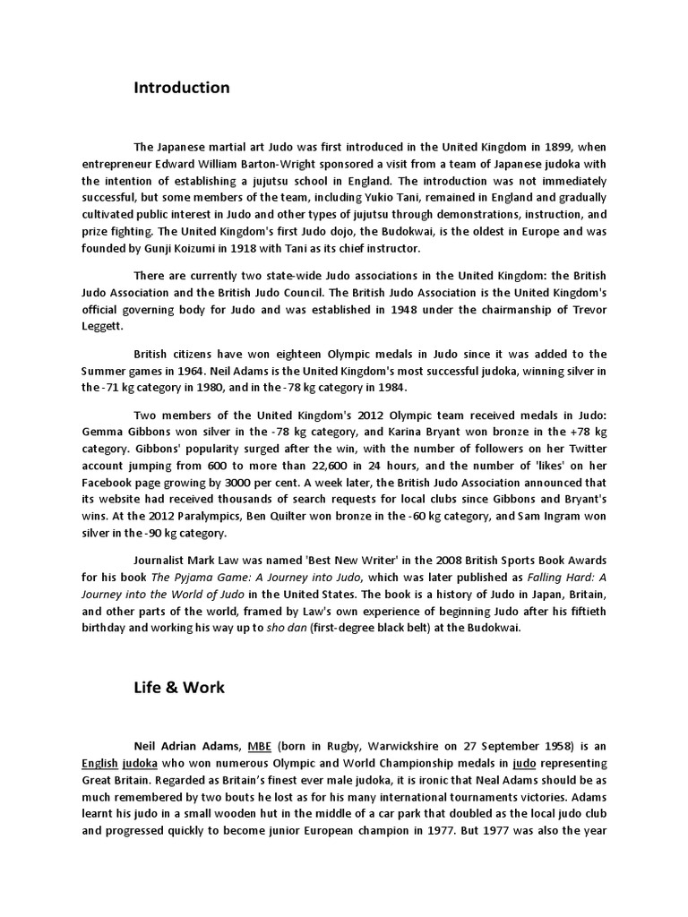 Neil Adams Life PDF Combat East Asian Martial Arts