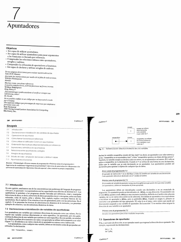 Capitulo 7 APUNTADORES Como Programar en