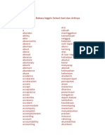 Kumpulan Kosakata Bahasa Inggris Sehari