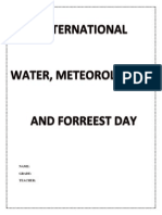 World Water Day, World Meteorological Day, International Day of Forests, and Importance of Trees