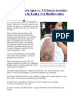 How World Media Reported UK Tourist Recounts 'Hellish' Time in Sri Lanka Over Buddha Tattoo