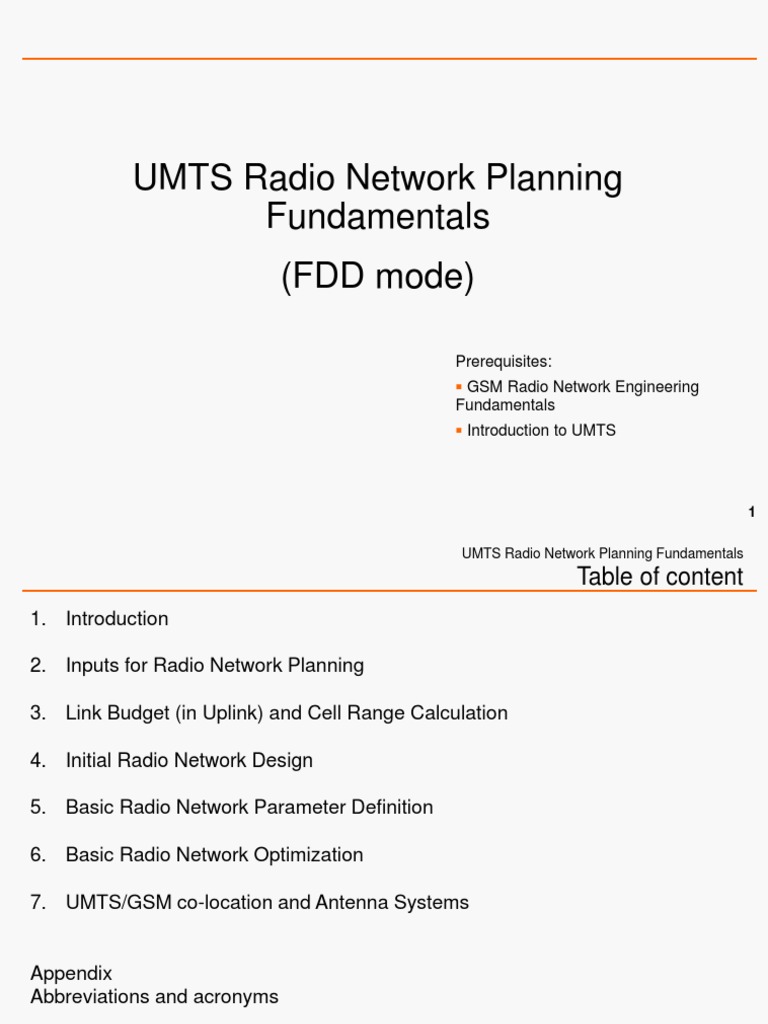 UMTS Radio Network Planning Fundamentals (FDD Mode) | PDF | Code ...