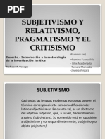 Relativismo, Subjetivismo...