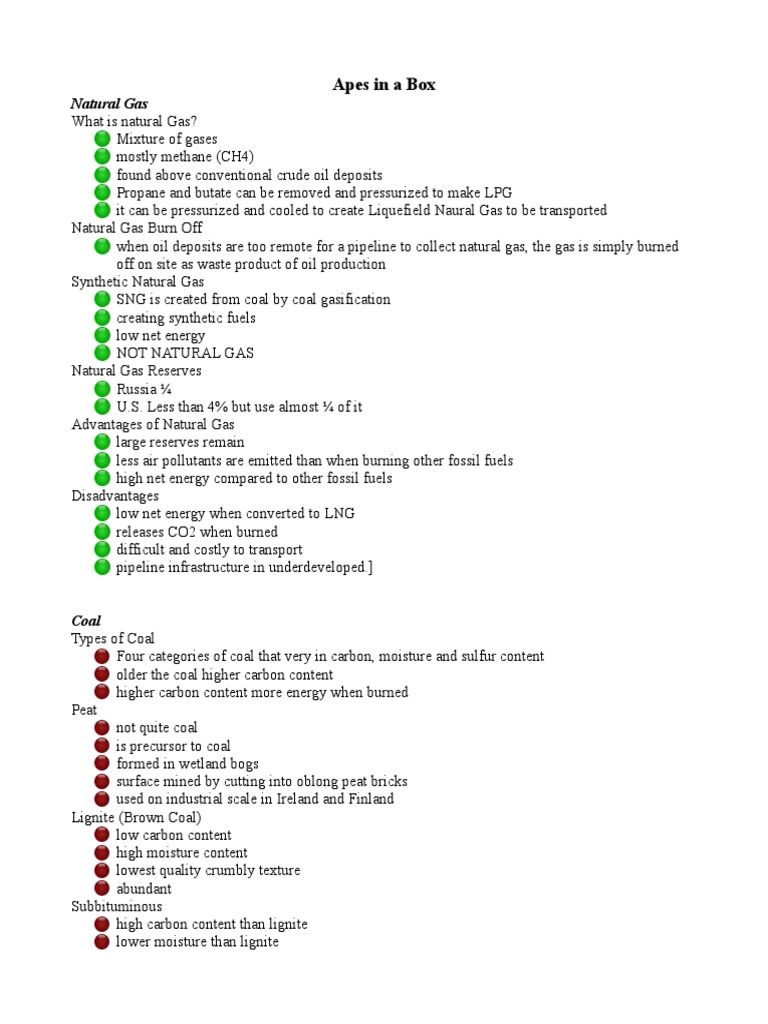 Note Energy Oil Notes | PDF | Oil Sands | Coal