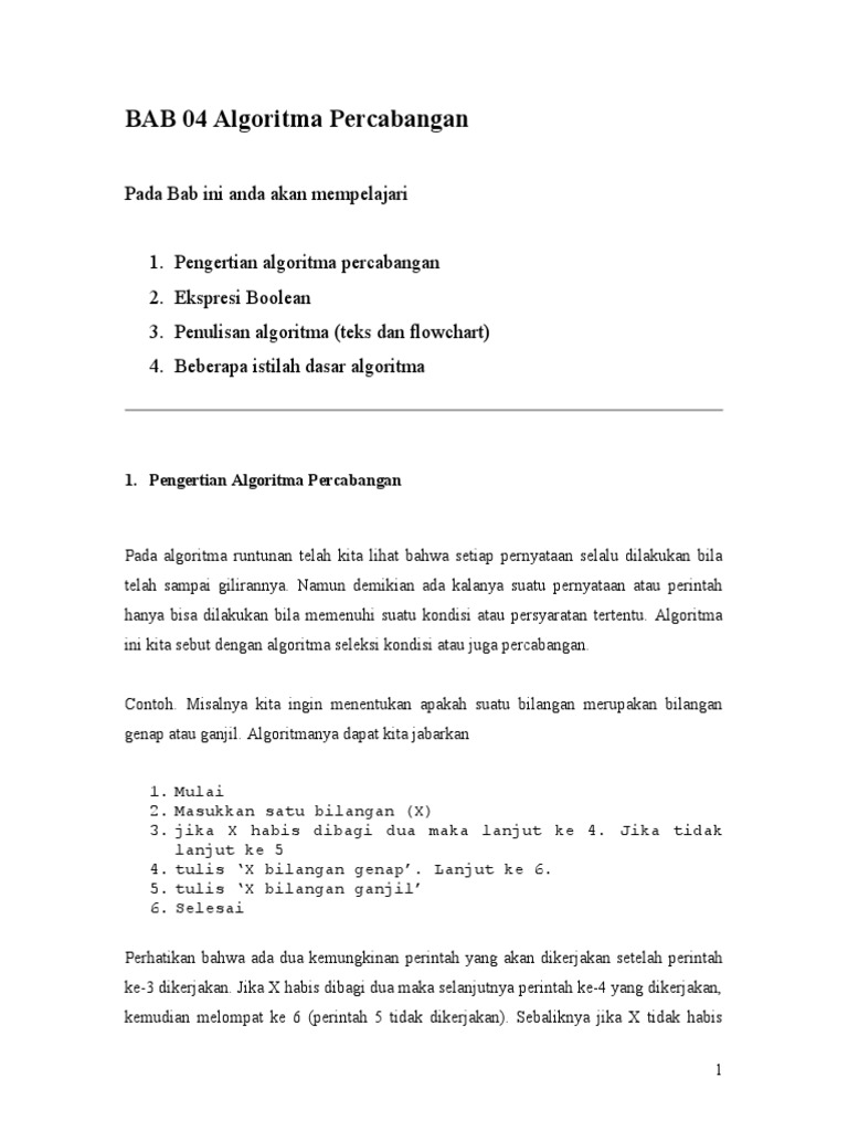 Contoh Algoritma Dan Flowchart Percabangan Lebih Dari 2 ...