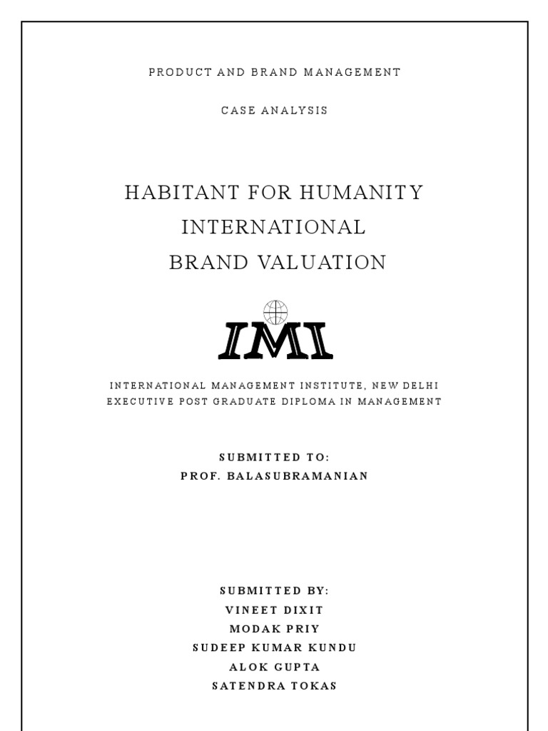 Habitat for Humanity Brand Analysis | PDF | Nonprofit Organization | Brand