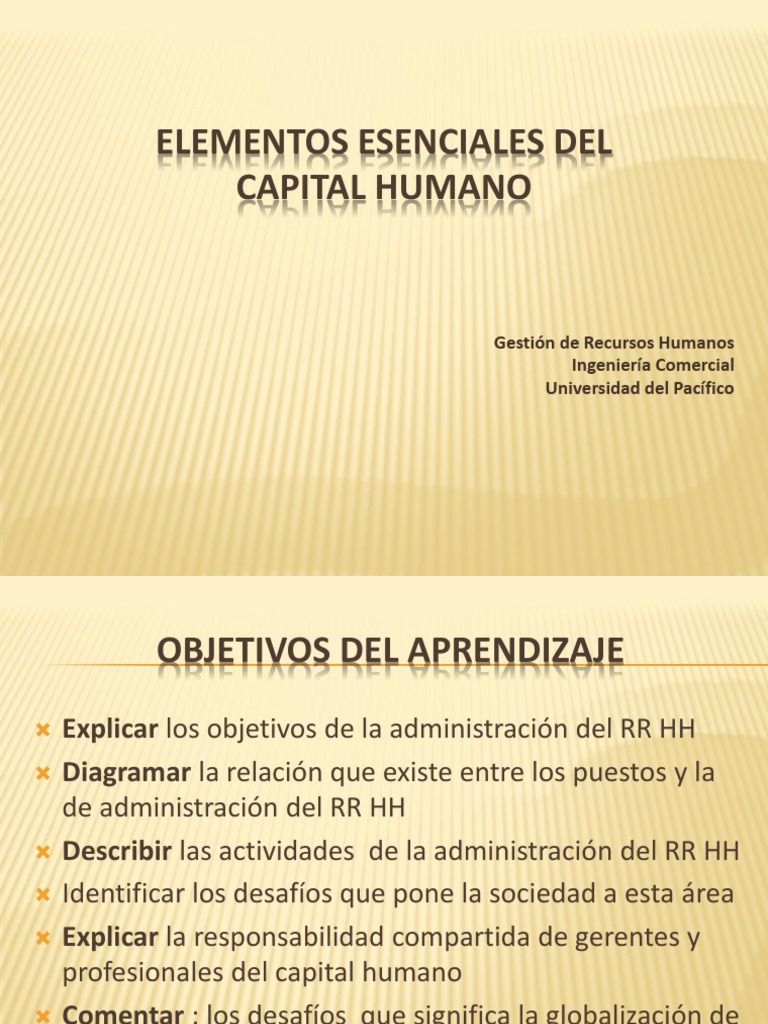 Elementos Esenciales Del Capital Humano | PDF | Capital humano