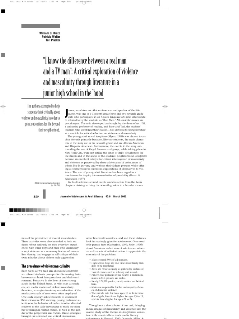 6001683 | PDF | Violence | Masculinity
