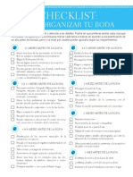 Chek List para Planificación de Boda