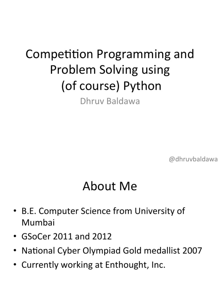 PyCon India 2012 Talk | PDF | Computer Programming | Areas Of Computer ...