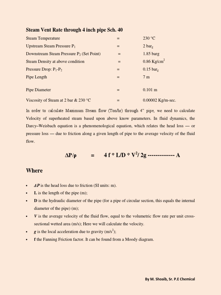 Steam Vent Rate Calculation | PDF | Teaching Methods & Materials ...