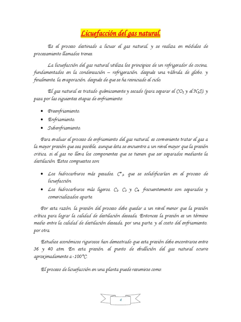 Licuefacción Del Gas Natural | PDF | Gas natural | Gas natural licuado