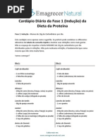 Cardápio Da Dieta Da Proteína Diario Da Fase 1