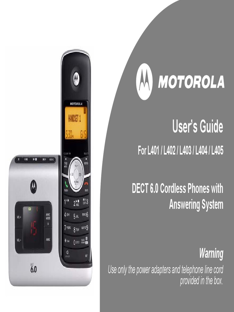 Motorola Cordless Phone UserGuideEnGLISH Electrical Connector