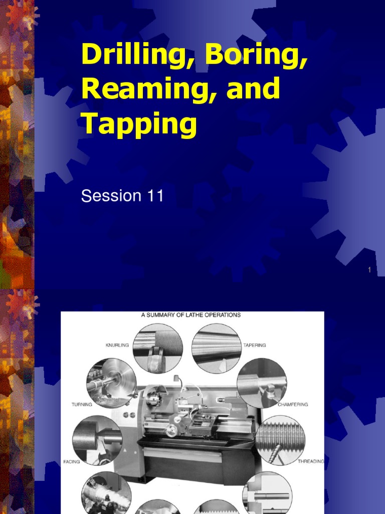 Drilling Boring Reaming and Tapping Grinding (Abrasive Cutting) Drill