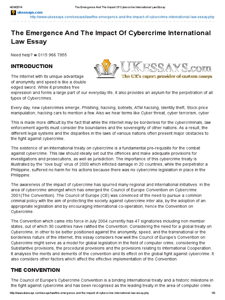 essay about cybercrime law