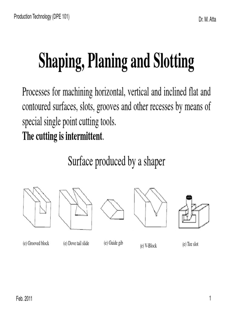 Shaping, Planing, and Slotting Explained | PDF | Teaching Methods ...