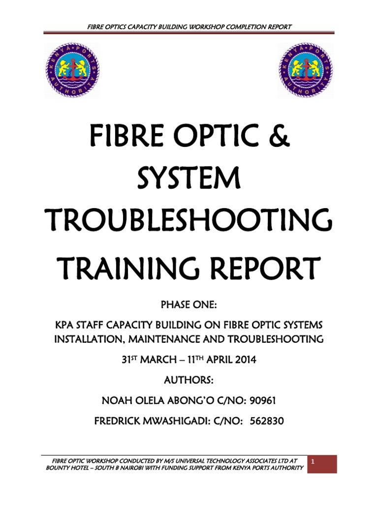 Fibre Optics Training Workshop Report | PDF | Electrical Connector ...