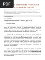 Despre Assessment Center Pe Scurt - HTML