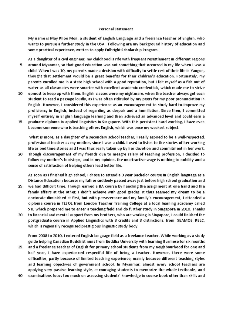 Why i want to be a teacher personal statement examples picture