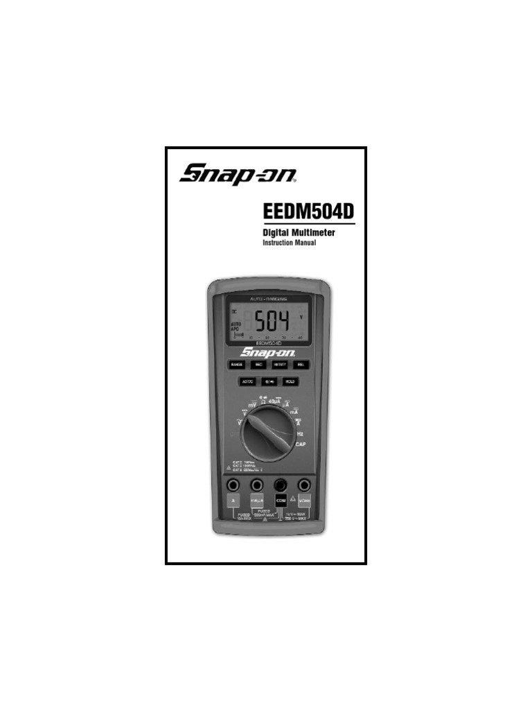 Snap-On EEDM504D Manual | PDF | Power Supply | Capacitor