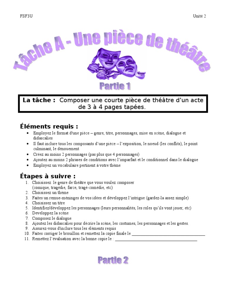 Pièce De Théâtre Texte à Imprimer La Tâche - Theatre | PDF | Pièce de théâtre | Théâtre